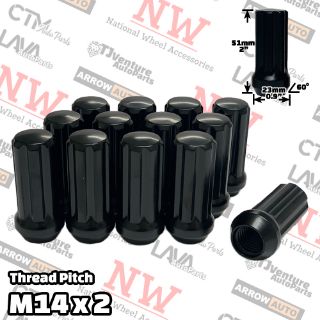 Picture of Wholesales | 200-Piece Box | 2” Tall | Chrome | 14x2 Thread | 7 Spline | Tuner Locker | Performance Wheel Lug Nuts