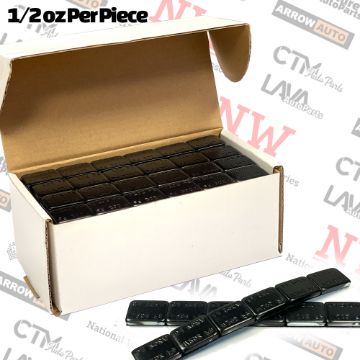Picture of 1-Box | Black | 1/2oz Balance Wheel Weights | Strong Premium Stick-on Adhesive Tape | Lead-Free | 288 Pcs Each Box