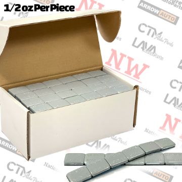 Picture of 1-Box | Grey | 1/2oz Balance Wheel Weights | Strong Premium Stick-on Adhesive Tape | Lead-Free | 288 Pcs Each Box