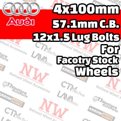 Picture for category Audi 4x100mm with 12x1.5 Bolts For Stock Wheel