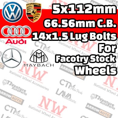 Picture for category Audi / Mercedes / Maybach / Volkswagen / Macan 5x112mm 66.56 Center Bore with 14x1.5 Bolts For Stock Wheel