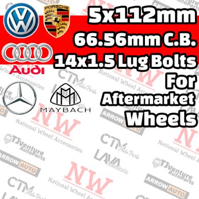 Picture for category Audi / Mercedes / Maybach / Volkswagen / Macan 5x112mm 66.56 Center Bore with 14x1.5 Bolts For Aftermarket Wheel