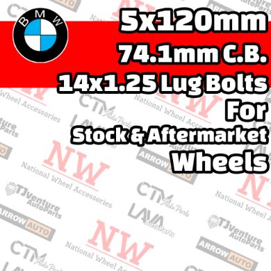 Picture for category BMW X5/X6 5x120mm 74.1mm Center Bore with 14x1.25 Bolts For Stock & Aftermarket Wheel