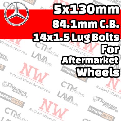 Picture for category Mercedes G-Wagen Sprinter 5x130mm 84.1mm Center Bore with 14x1.5 Bolts For Aftermarket Wheel