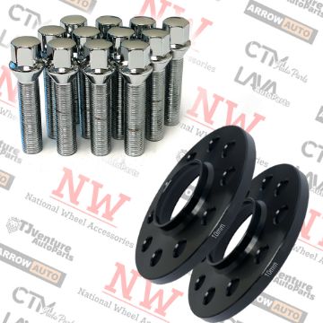 Show details for 2-Piece Set | 10mm Thick | 5x130mm | HubCentric Wheel Spacers | 84.1mm Center Bore | Chrome Extended 14x1.5 Conical Seat Bolts | Fit Mercedes G Wagen Aftermarket Wheels Picture of 2-Piece Set | 10mm Thick | 5x130mm | HubCentric Wheel Spacers | 84.1mm Center Bore | Chrome Extended 14x1.5 Conical Seat Bolts | Fit Mercedes G Wagen Aftermarket Wheels