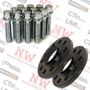 Show details for 2-Piece Set | 12mm Thick | 5x130mm | HubCentric Wheel Spacers | 84.1mm Center Bore | Chrome Extended 14x1.5 Conical Seat Bolts | Fit Mercedes G Wagen Aftermarket Wheels Picture of 2-Piece Set | 12mm Thick | 5x130mm | HubCentric Wheel Spacers | 84.1mm Center Bore | Chrome Extended 14x1.5 Conical Seat Bolts | Fit Mercedes G Wagen Aftermarket Wheels