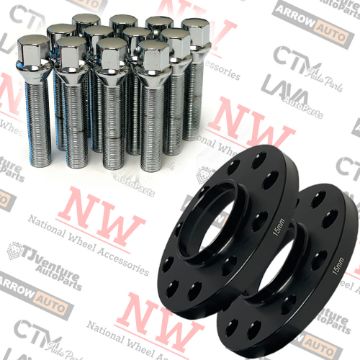 Show details for 2-Piece Set | 15mm Thick | 5x130mm | HubCentric Wheel Spacers | 84.1mm Center Bore | Chrome Extended 14x1.5 Conical Seat Bolts | Fit Mercedes G Wagen Aftermarket Wheels Picture of 2-Piece Set | 15mm Thick | 5x130mm | HubCentric Wheel Spacers | 84.1mm Center Bore | Chrome Extended 14x1.5 Conical Seat Bolts | Fit Mercedes G Wagen Aftermarket Wheels