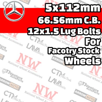 Picture for category Mercedes  5x112mm 66.56mm Center Bore with 12x1.5 Bolts For Stock Wheel