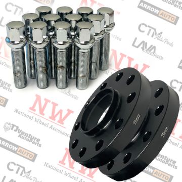 Show details for 4-Piece Set | 20mm Thick | 4x100mm | HubCentric Wheel Spacers | 57.1mm Center Bore | Chrome Extended 12x1.5 R13 Ball Seat Bolts | Fit Volkswagen Audi Stock Wheels Picture of 4-Piece Set | 20mm Thick | 4x100mm | HubCentric Wheel Spacers | 57.1mm Center Bore | Chrome Extended 12x1.5 R13 Ball Seat Bolts | Fit Volkswagen Audi Stock Wheels