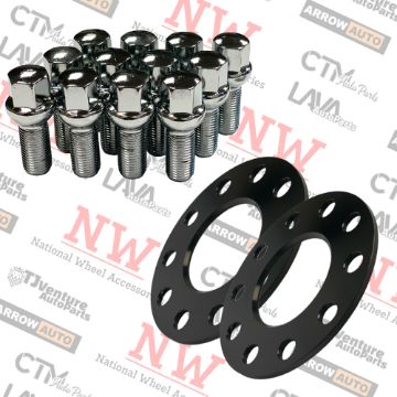 Show details for 4-Piece Set | 3mm Thick | 4x100mm | Wheel Spacers | 57.1mm Center Bore | Chrome Extended 12x1.5 R13 Ball Seat Bolts | Fit Volkswagen Audi Stock Wheels Picture of 4-Piece Set | 3mm Thick | 4x100mm | Wheel Spacers | 57.1mm Center Bore | Chrome Extended 12x1.5 R13 Ball Seat Bolts | Fit Volkswagen Audi Stock Wheels