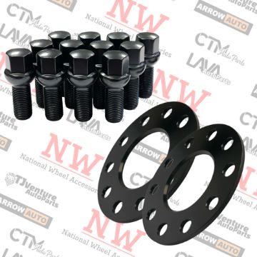 Show details for 4-Piece Set | 3mm Thick | 5x100mm & 5x112mm | Wheel Spacers | 57.1mm Center Bore | Black Extended 14x1.5 R13 Ball Seat Bolts | Fit Volkswagen Audi Bentley Stock Wheels Picture of 4-Piece Set | 3mm Thick | 5x100mm & 5x112mm | Wheel Spacers | 57.1mm Center Bore | Black Extended 14x1.5 R13 Ball Seat Bolts | Fit Volkswagen Audi Bentley Stock Wheels