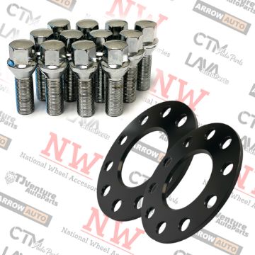 Show details for 4-Piece Set | 5mm Thick | 5x100mm & 5x112mm | Wheel Spacers | 57.1mm Center Bore | Chrome Extended 14x1.5 Conical Bolts | Fit Volkswagen Audi Bentley Aftermarket Wheels Picture of 4-Piece Set | 5mm Thick | 5x100mm & 5x112mm | Wheel Spacers | 57.1mm Center Bore | Chrome Extended 14x1.5 Conical Bolts | Fit Volkswagen Audi Bentley Aftermarket Wheels