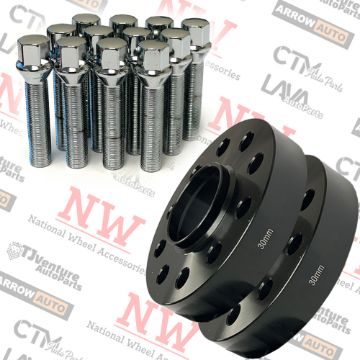 Show details for 2-Piece Set | 30mm Thick | 5x100mm & 5x112mm | HubCentric Wheel Spacers | 57.1mm Center Bore | Chrome Extended 14x1.5 Conical Bolts | Fit Mclaren Lamborghini Seat Skoda Picture of 2-Piece Set | 30mm Thick | 5x100mm & 5x112mm | HubCentric Wheel Spacers | 57.1mm Center Bore | Chrome Extended 14x1.5 Conical Bolts | Fit Mclaren Lamborghini Seat Skoda