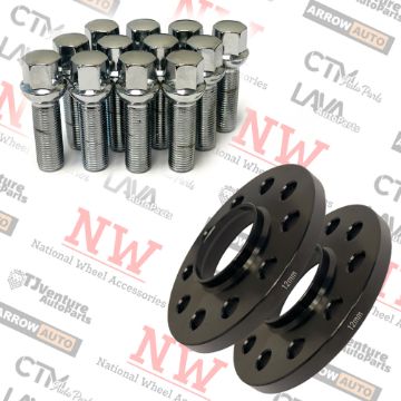 Show details for 2-Piece Set | 12mm Thick | 5x112mm | HubCentric Wheel Spacers | 66.56mm Center Bore | Chrome Extended 14x1.5 R13 Ball Seat Bolts | Fit Volkswagen Audi Mercedes Macan Stock Wheels Picture of 2-Piece Set | 12mm Thick | 5x112mm | HubCentric Wheel Spacers | 66.56mm Center Bore | Chrome Extended 14x1.5 R13 Ball Seat Bolts | Fit Volkswagen Audi Mercedes Macan Stock Wheels