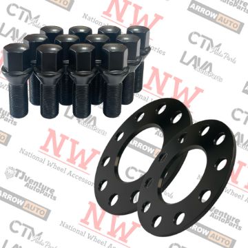 Show details for 2-Piece Set | 3mm Thick | 5x120mm | Wheel Spacers | 74.1mm Center Bore | Black Extended 14x1.25 Conical Bolts | Fit BMW X5 X6 Picture of 2-Piece Set | 3mm Thick | 5x120mm | Wheel Spacers | 74.1mm Center Bore | Black Extended 14x1.25 Conical Bolts | Fit BMW X5 X6