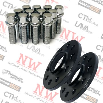 Show details for 2-Piece Set | 10mm Thick | 5x120mm | HubCentric Wheel Spacers | 72.56mm Center Bore | Chrome Extended 14x1.5 R13 Ball Bolts | Fit Bentley Arnage Azure Brooklands Stock Wheels Picture of 2-Piece Set | 10mm Thick | 5x120mm | HubCentric Wheel Spacers | 72.56mm Center Bore | Chrome Extended 14x1.5 R13 Ball Bolts | Fit Bentley Arnage Azure Brooklands Stock Wheels