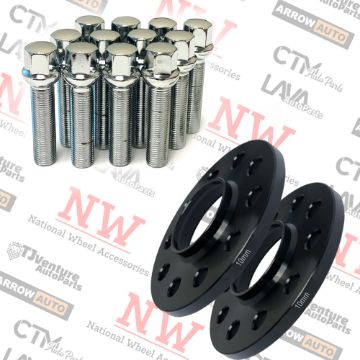 Show details for 2-Piece Set | 10mm Thick | 5x130mm | HubCentric Wheel Spacers | 84.1mm Center Bore | Chrome Extended 14x1.5 R13 Ball Seat Bolts | Fit Mercedes G Wagen Stock Wheels Picture of 2-Piece Set | 10mm Thick | 5x130mm | HubCentric Wheel Spacers | 84.1mm Center Bore | Chrome Extended 14x1.5 R13 Ball Seat Bolts | Fit Mercedes G Wagen Stock Wheels