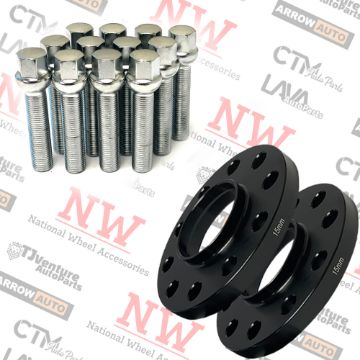 Show details for 2-Piece Set | 15mm Thick | 5x130mm | HubCentric Wheel Spacers | 84.1mm Center Bore | Chrome Extended 14x1.5 R13 Ball Seat Bolts | Fit Mercedes G Wagen Stock Wheels Picture of 2-Piece Set | 15mm Thick | 5x130mm | HubCentric Wheel Spacers | 84.1mm Center Bore | Chrome Extended 14x1.5 R13 Ball Seat Bolts | Fit Mercedes G Wagen Stock Wheels